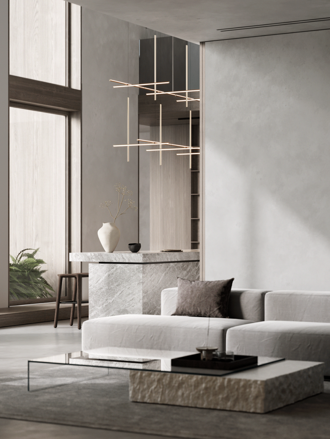 高级灰+原木，这样的轻奢很高级！(图4)