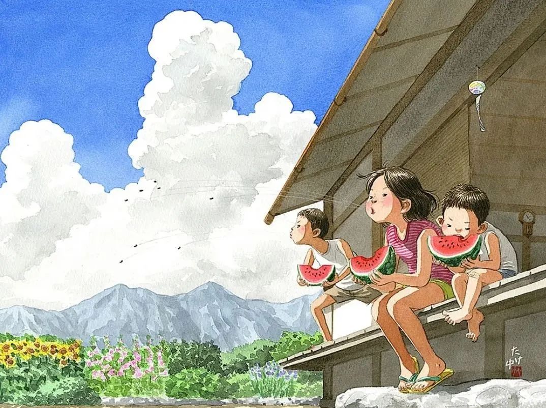 日本一插画师作品，看哭无数人，网友：“我童年最深的记忆，都与夏天有关”(图2)