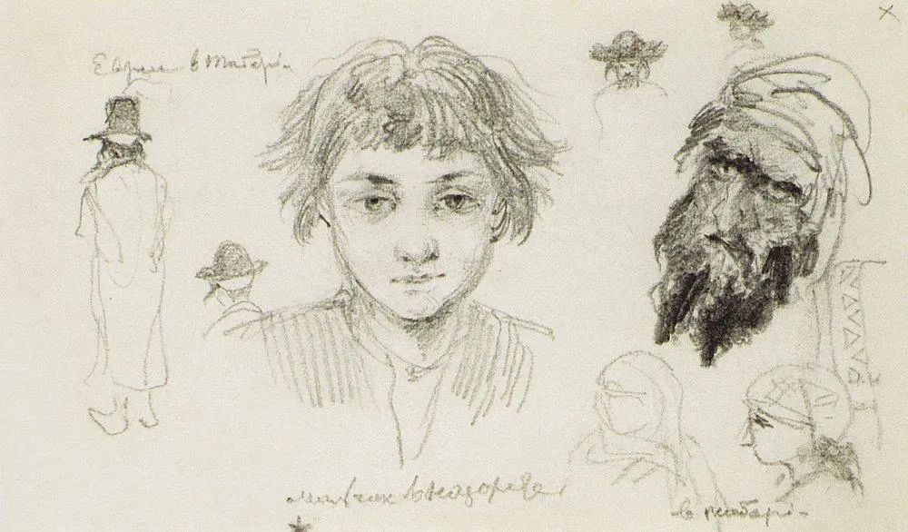 俄罗斯画家波列诺夫的素描与速写(图9)