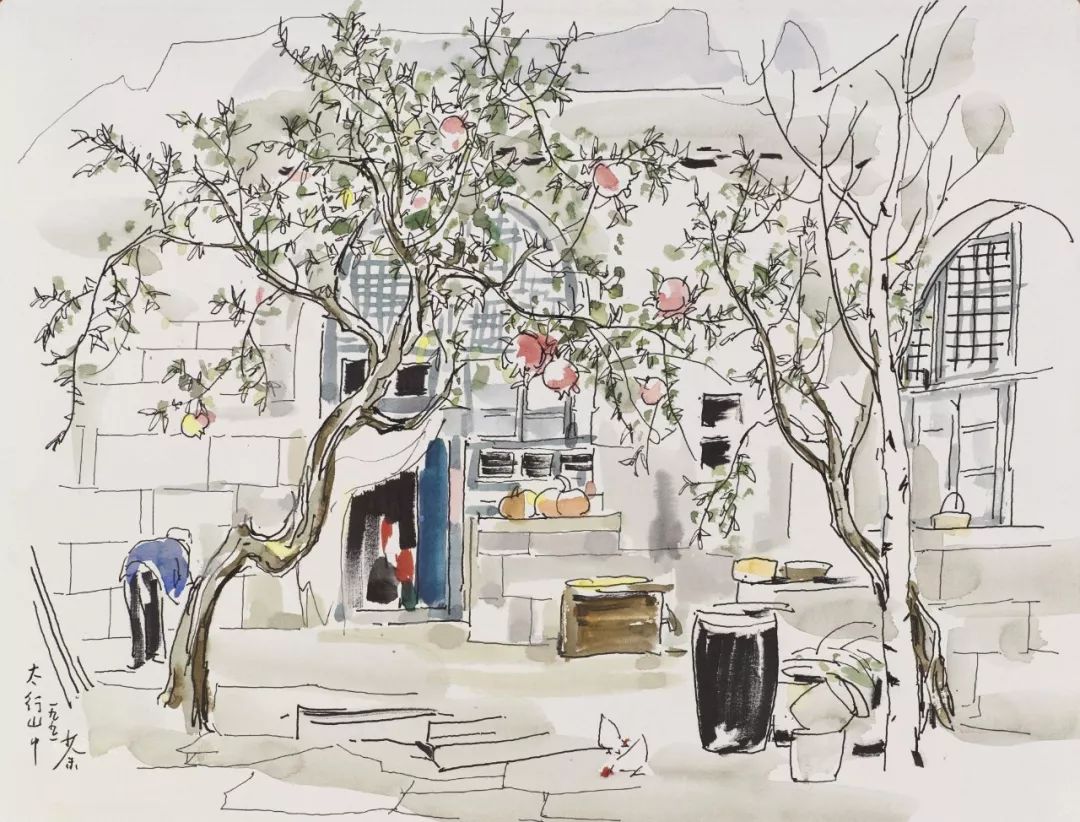 吴冠中笔下最美的农家院，赏心悦目！(图21)