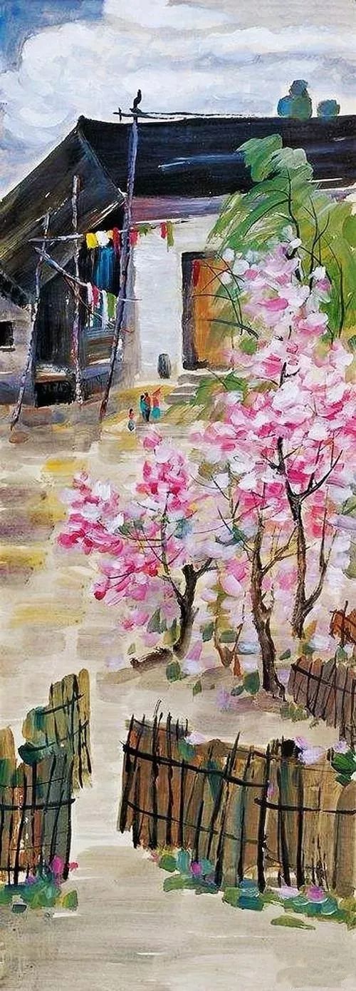 吴冠中笔下最美的农家院，赏心悦目！(图3)