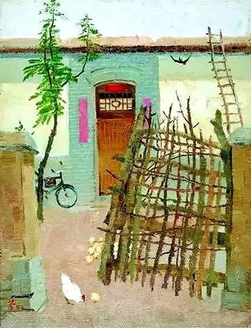 吴冠中笔下最美的农家院，赏心悦目！(图9)