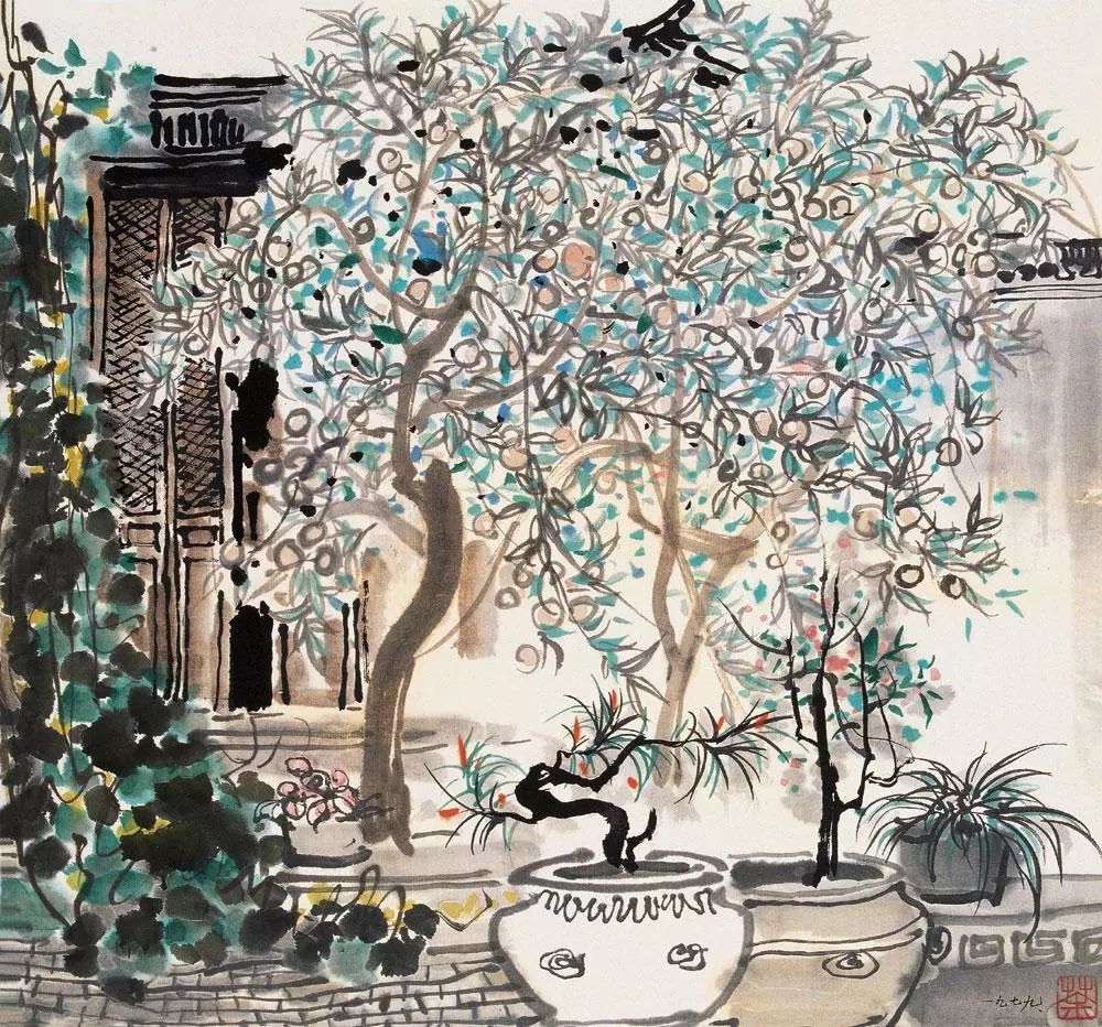 吴冠中笔下最美的农家院，赏心悦目！(图16)