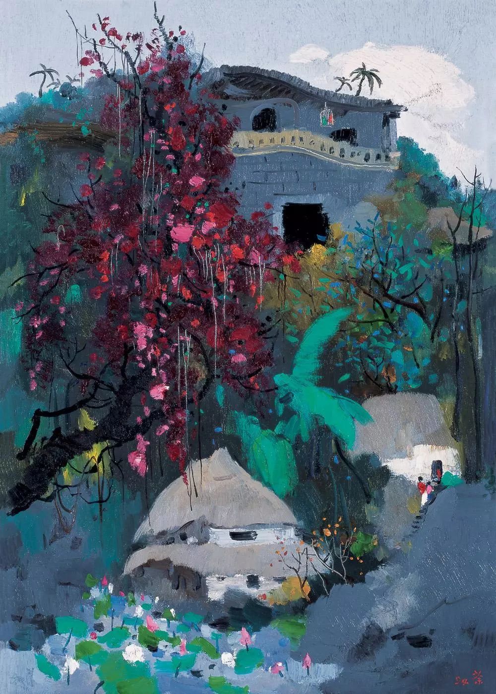 吴冠中笔下最美的农家院，赏心悦目！(图17)