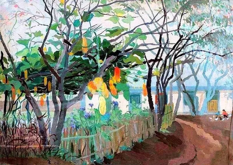 吴冠中笔下最美的农家院，赏心悦目！(图19)