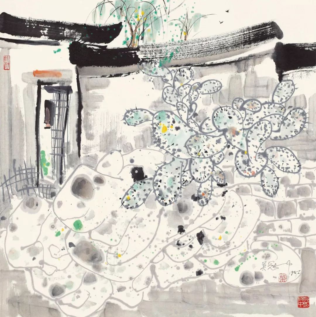 吴冠中笔下最美的农家院，赏心悦目！(图30)