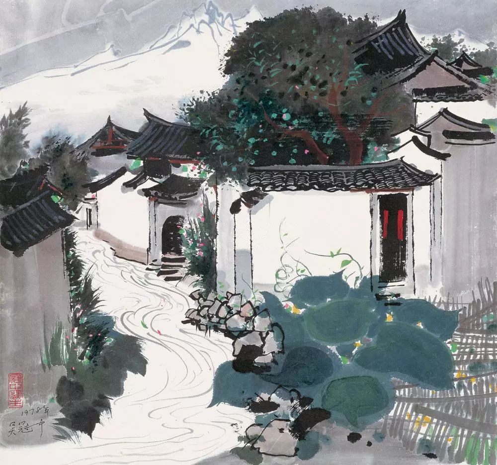 吴冠中笔下最美的农家院，赏心悦目！(图31)