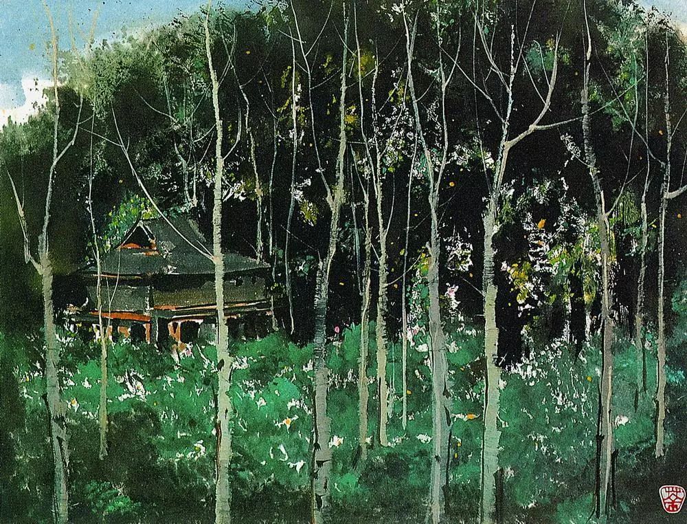 吴冠中笔下最美的农家院，赏心悦目！(图33)