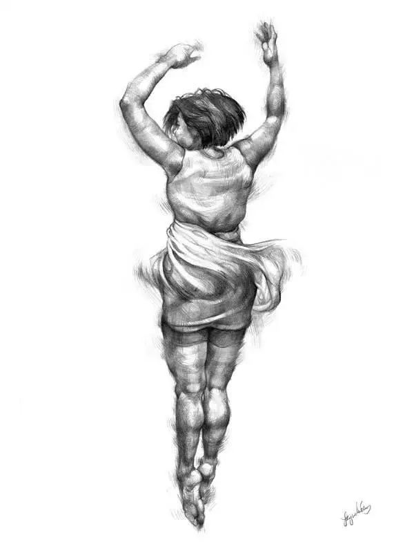 Karolina笔下充满力量感的人体素描(图11)