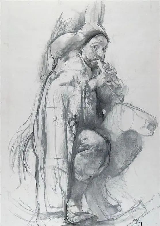 尼古拉·布洛欣丨这位列宾美院的教授，他的素描你一定见过！(图40)