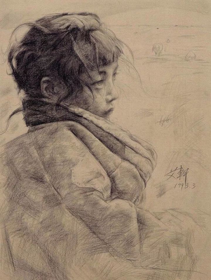 艾轩的素描与油画，触动人心的作品！(图8)