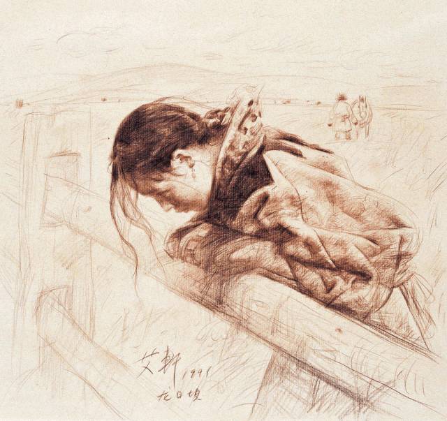 艾轩的素描与油画，触动人心的作品！(图14)