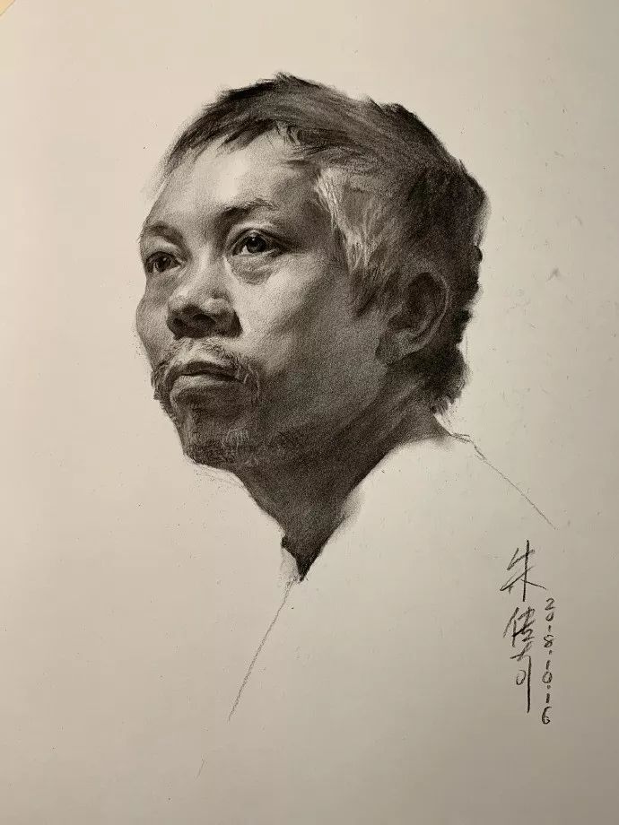 朱传奇素描头像作品(图2)