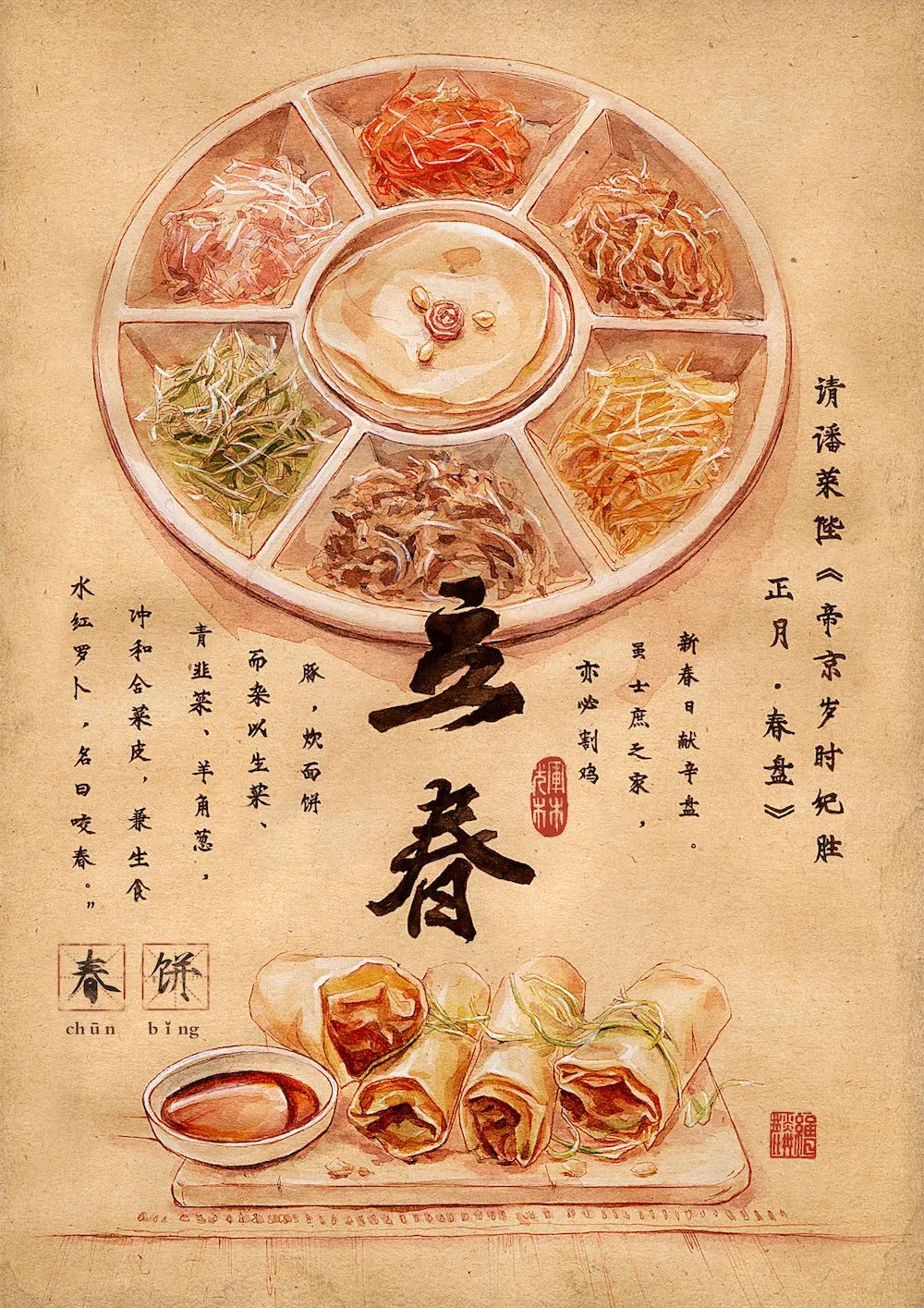 最美插画师李晓林丨成名于二十四节气画作，用水彩画出了最正宗的中国风味！(图32)