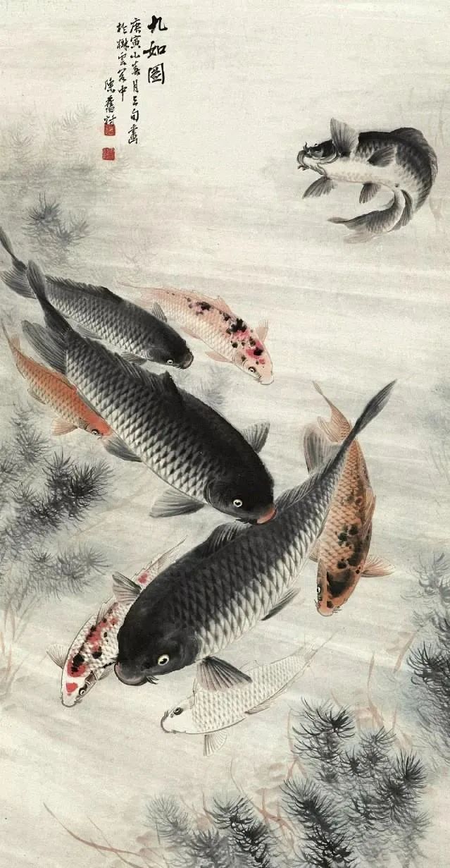 一组国画锦鲤，万事顺遂!(图5)