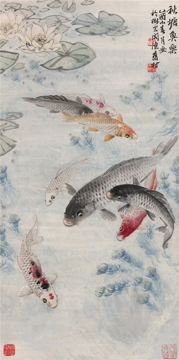 一组国画锦鲤，万事顺遂!(图3)