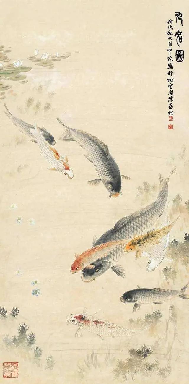 一组国画锦鲤，万事顺遂!(图9)