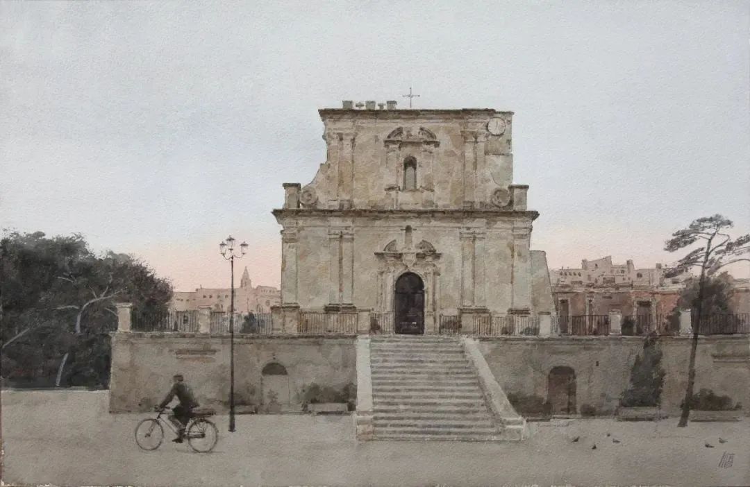 李意淳风景绘画作品，在他的画中感受古建筑的无穷魅力(图4)