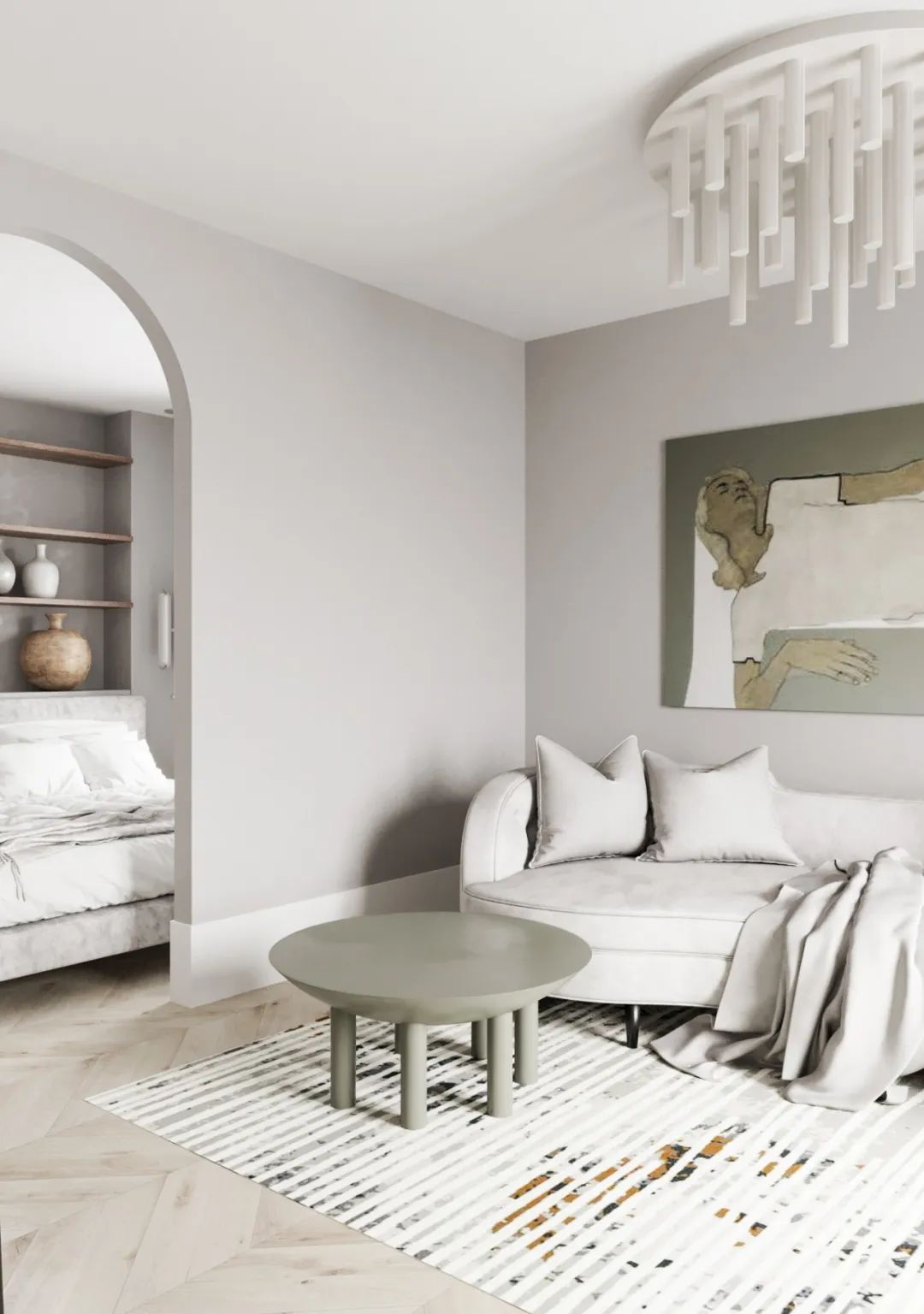 42㎡小户型住宅设计方案，一个人住超舒服！(图4)