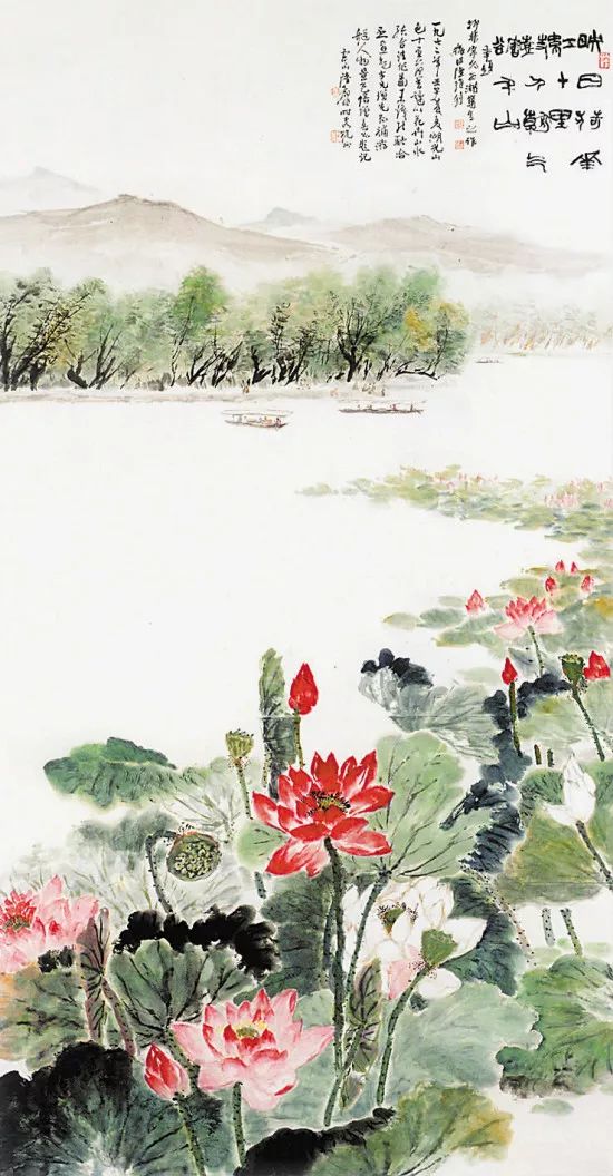 国美老教授陆抑非的没骨荷花，太好看了(图2)