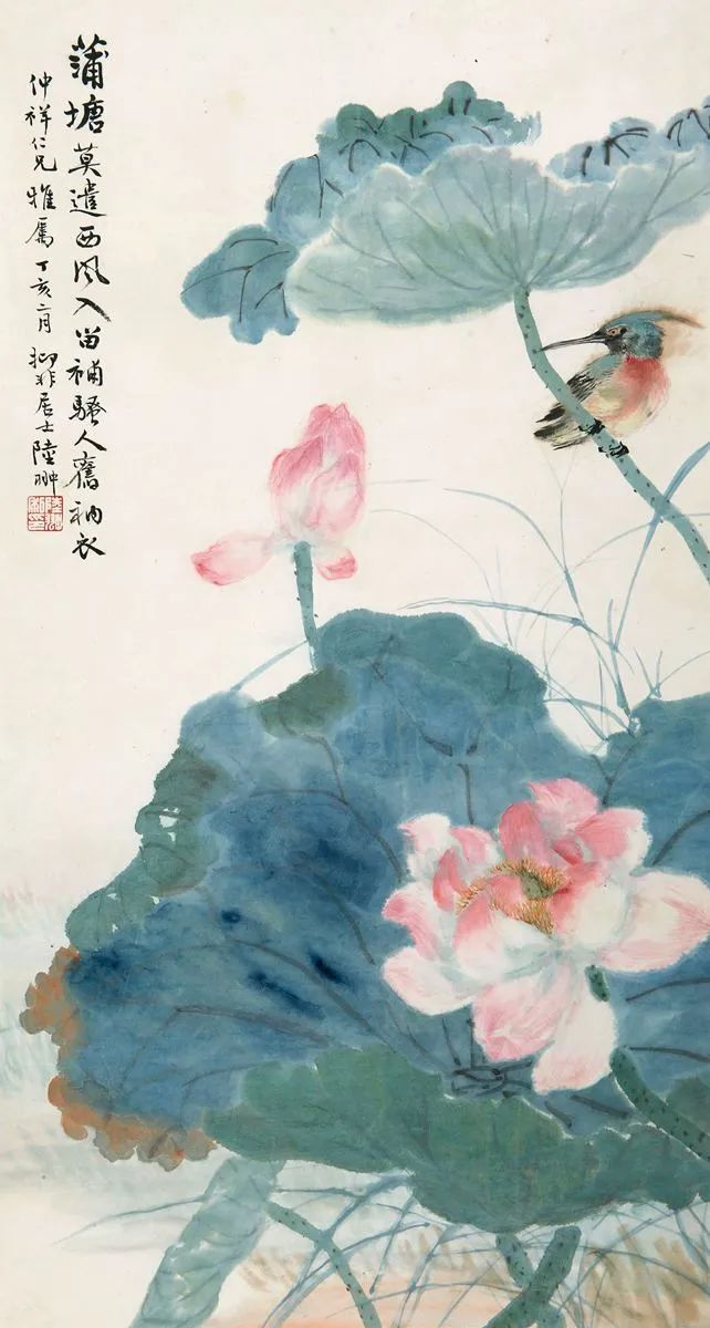 国美老教授陆抑非的没骨荷花，太好看了(图5)