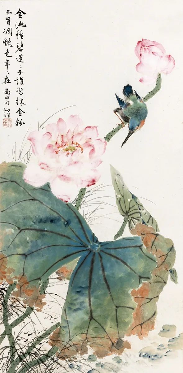 国美老教授陆抑非的没骨荷花，太好看了(图4)