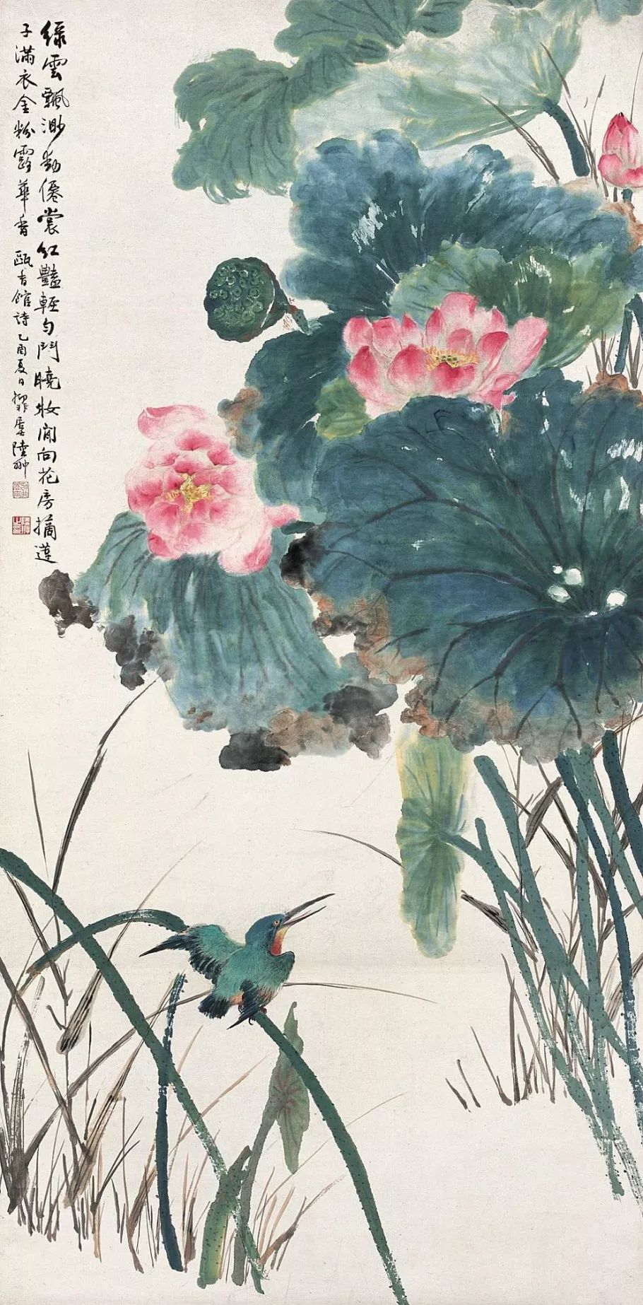 国美老教授陆抑非的没骨荷花，太好看了(图3)
