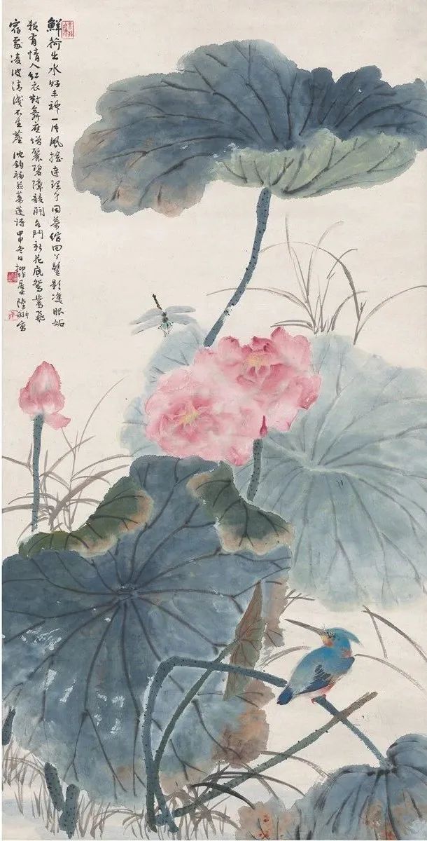 国美老教授陆抑非的没骨荷花，太好看了(图11)
