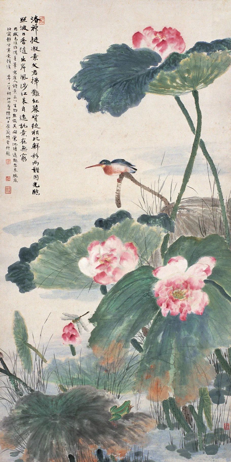 国美老教授陆抑非的没骨荷花，太好看了(图12)
