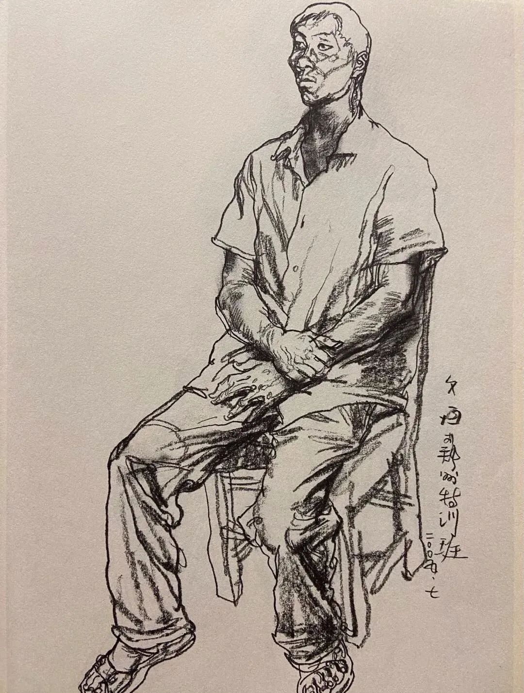 南开大学张文恒教授的素描作品，速写作品欣赏！(图14)