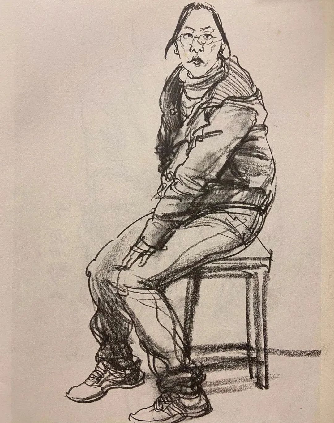 南开大学张文恒教授的素描作品，速写作品欣赏！(图20)