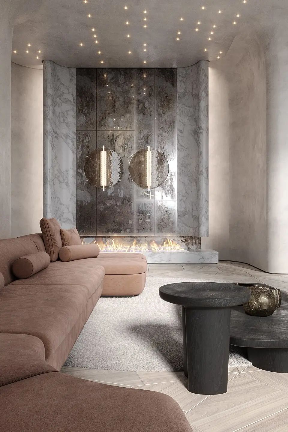 208㎡奢华大平层，清冷水泥灰打造温馨感！(图4)