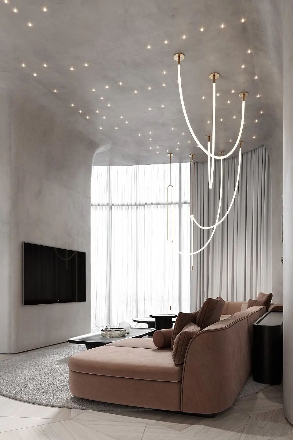 208㎡奢华大平层，清冷水泥灰打造温馨感！(图5)