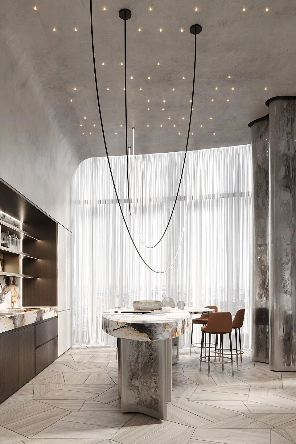 208㎡奢华大平层，清冷水泥灰打造温馨感！(图7)