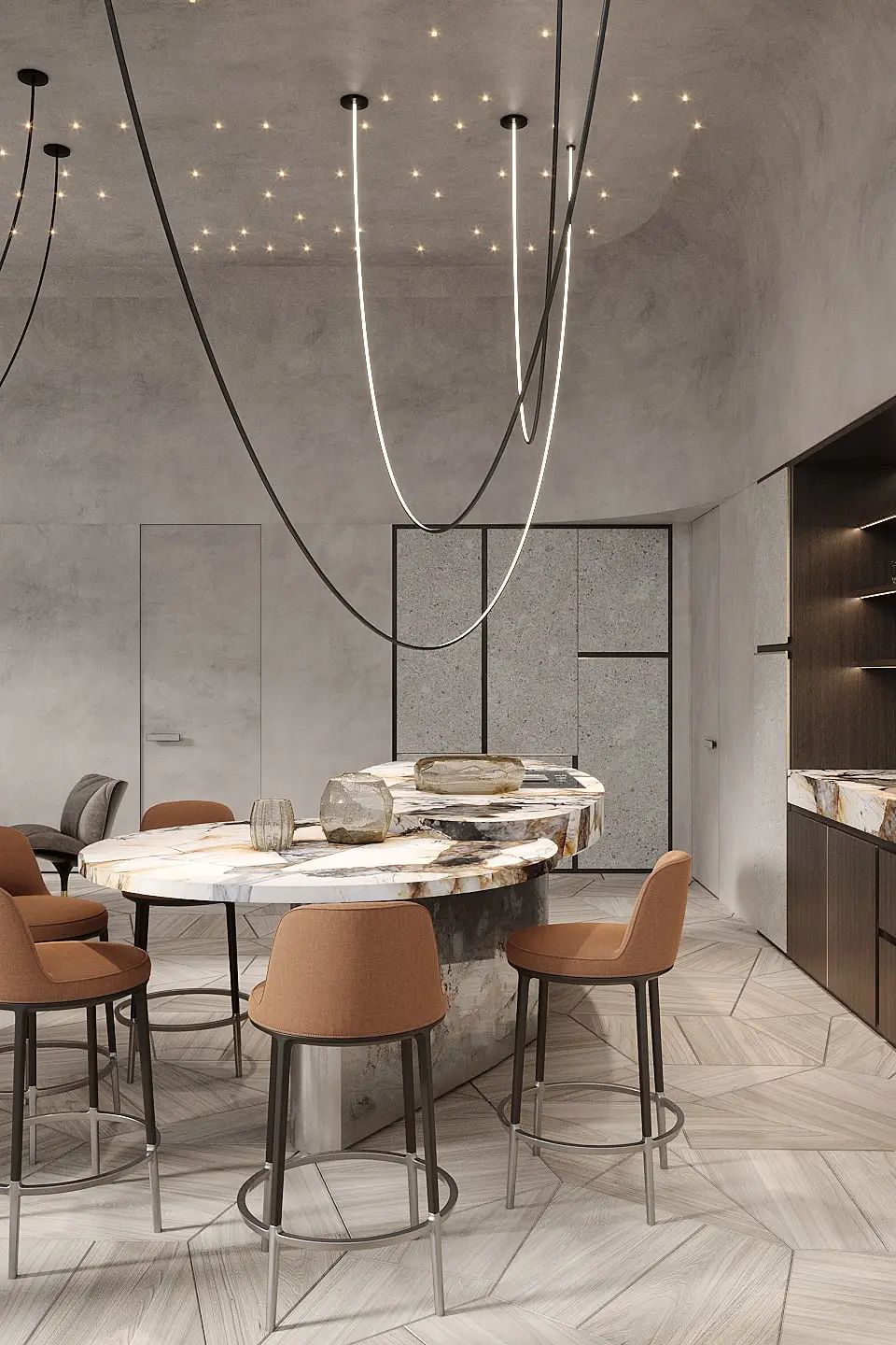 208㎡奢华大平层，清冷水泥灰打造温馨感！(图9)