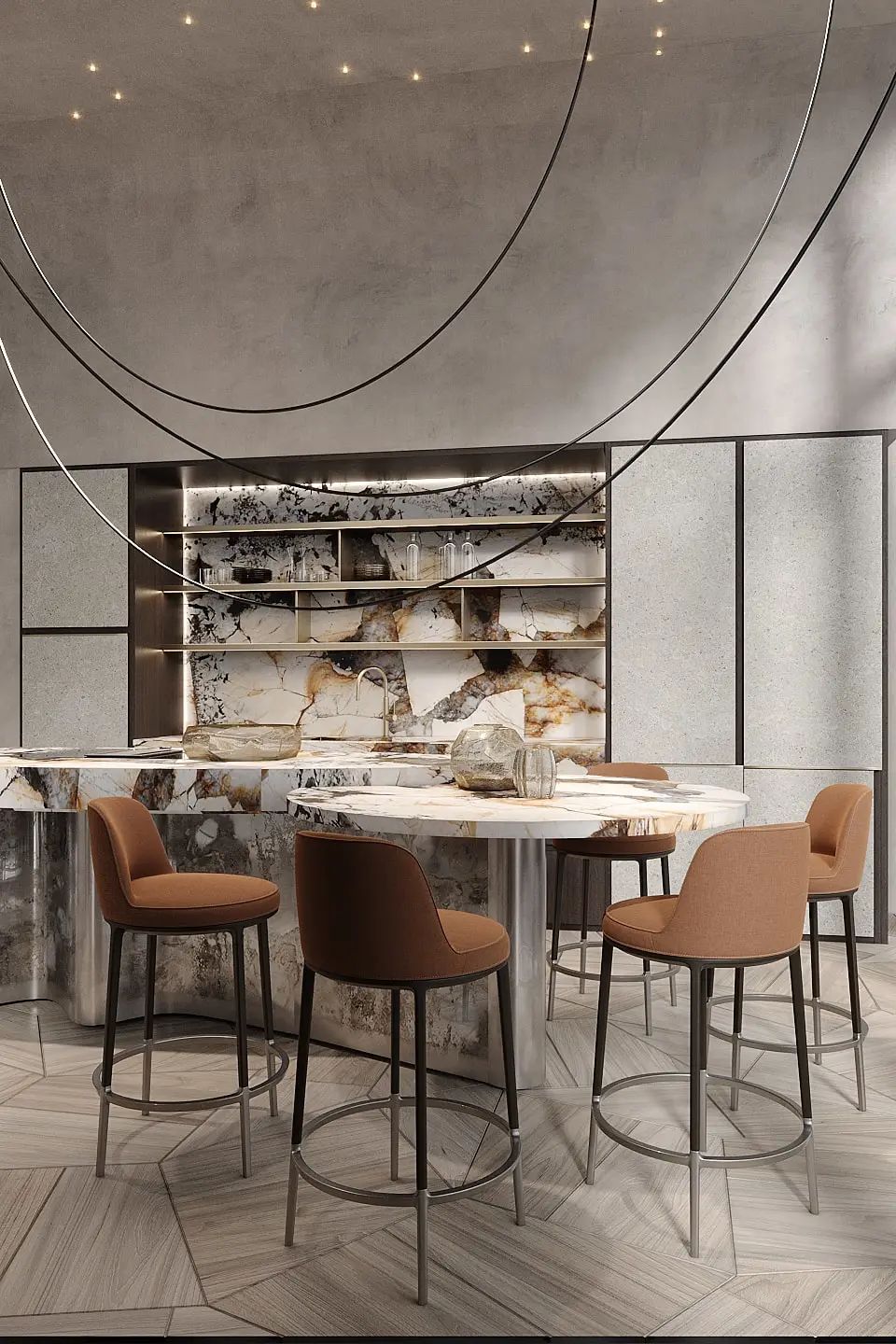 208㎡奢华大平层，清冷水泥灰打造温馨感！(图8)