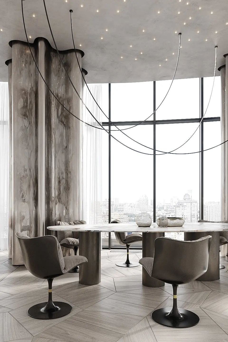 208㎡奢华大平层，清冷水泥灰打造温馨感！(图14)