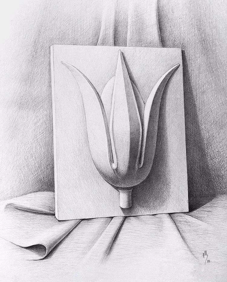 一组优秀的石膏静物素描作品(图12)