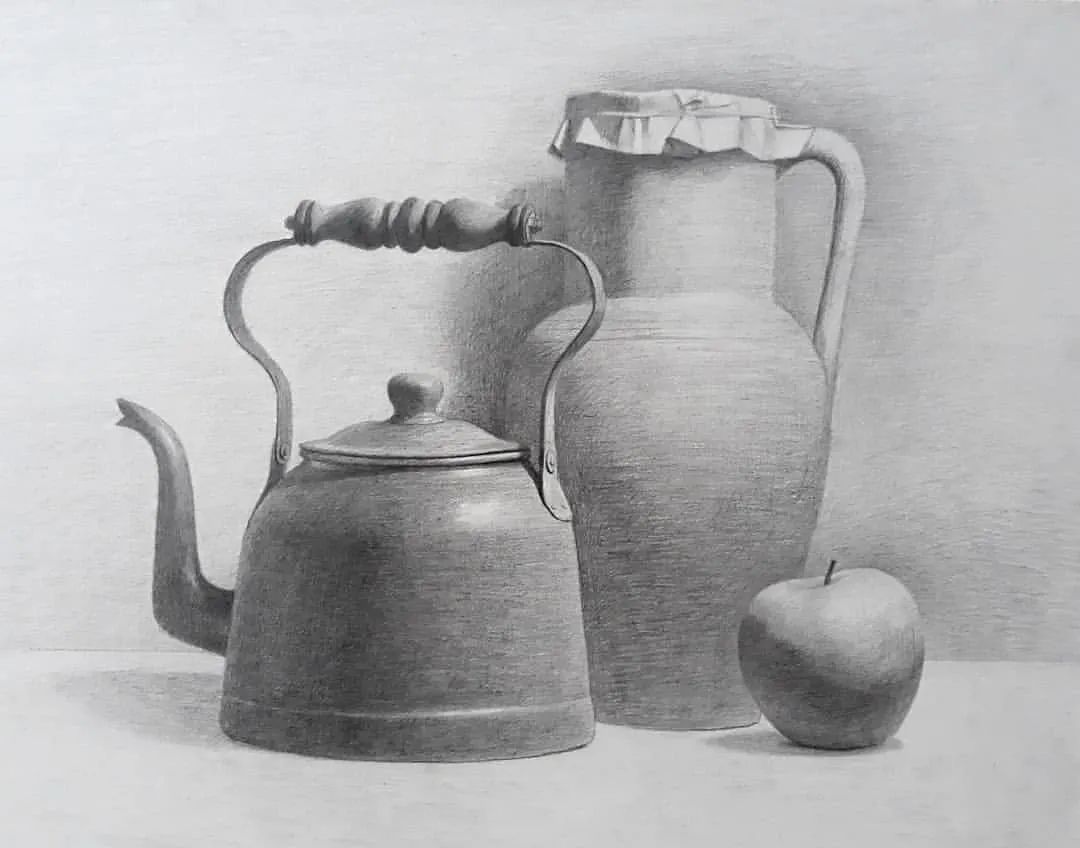 一组优秀的石膏静物素描作品(图22)