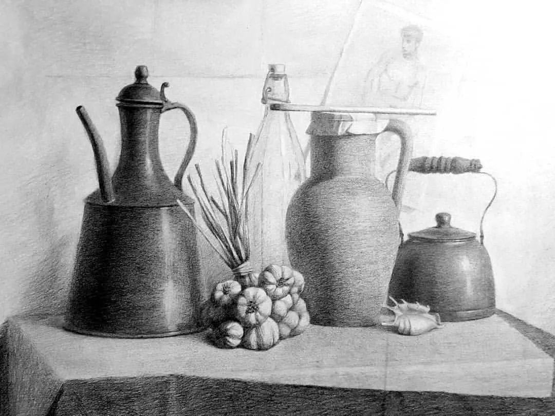 一组优秀的石膏静物素描作品(图25)