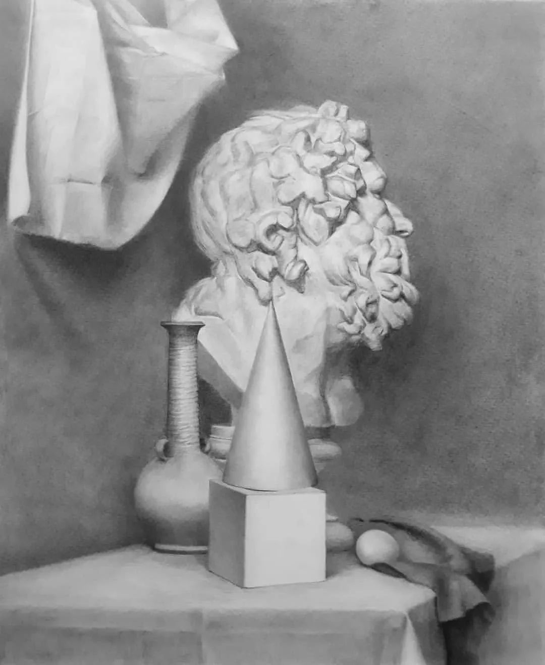 一组优秀的石膏静物素描作品(图28)