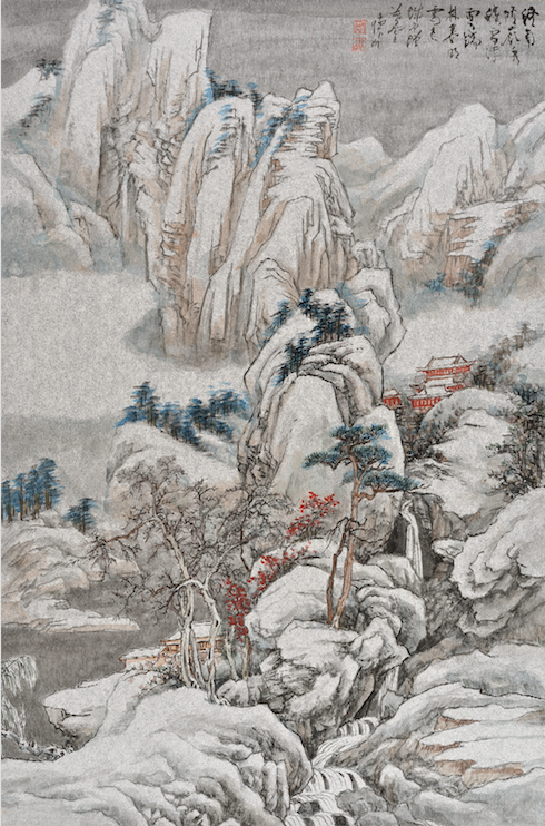 紫禁之巅·翰彩文华——刘怀山画展在京举办(图9)