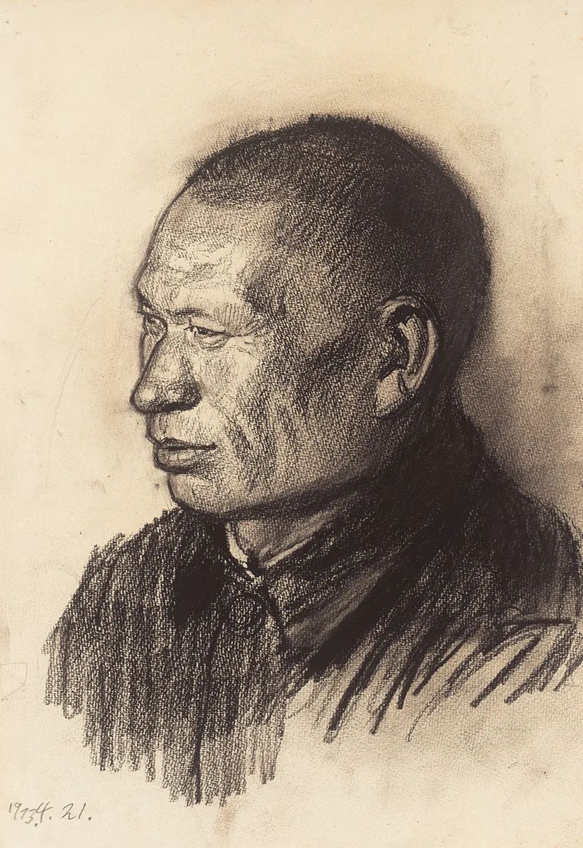 中央美术学院王式廓教的人物素描作品(图6)