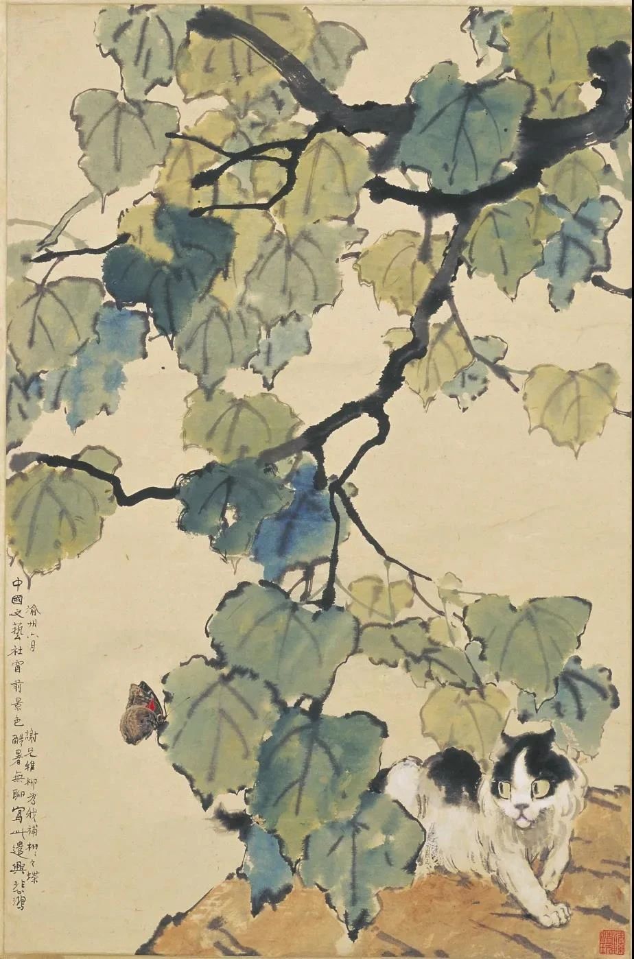 徐悲鸿先生画笔下的小花猫(图7) 徐悲鸿先生画笔下的小花猫(图7)