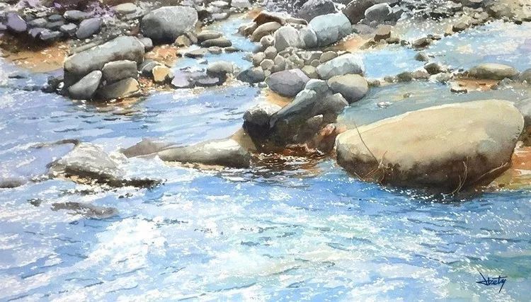 日本画家 阿部智幸：水彩画家笔中自然的光和彩，精彩绝伦！(图3)