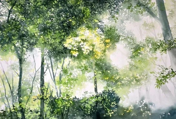 日本画家 阿部智幸：水彩画家笔中自然的光和彩，精彩绝伦！(图6)
