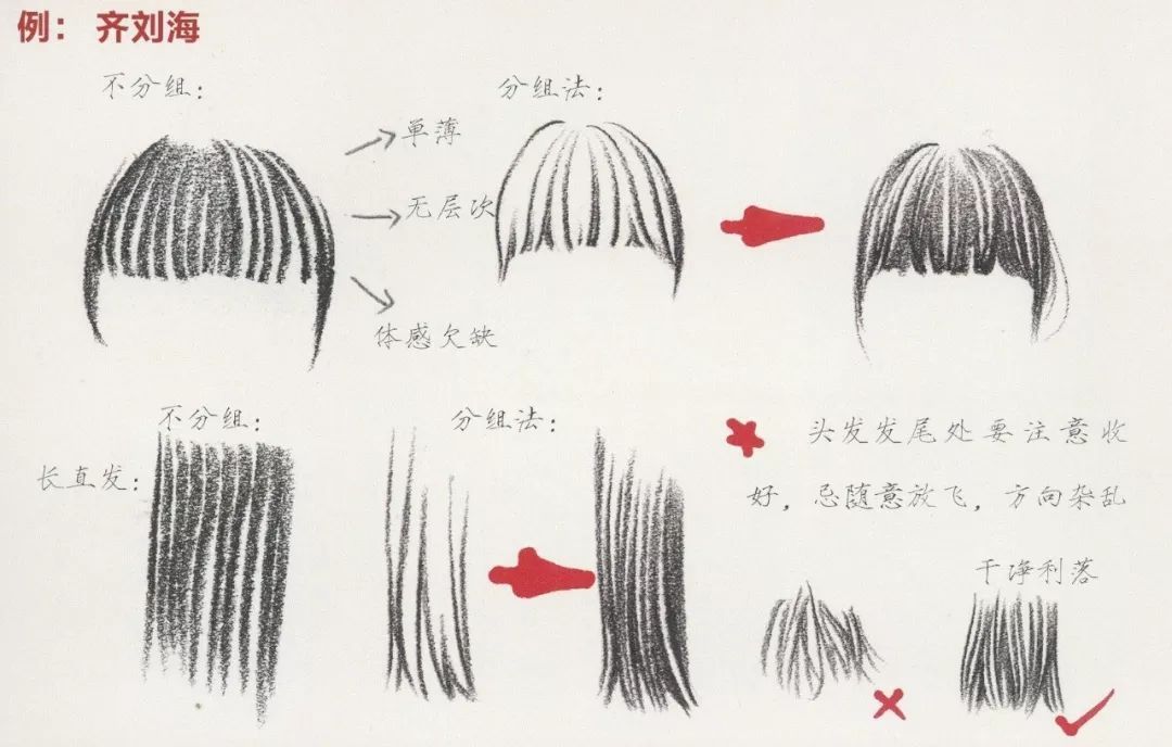 画头发有方法，速写头发教程，新人必看！(图32)
