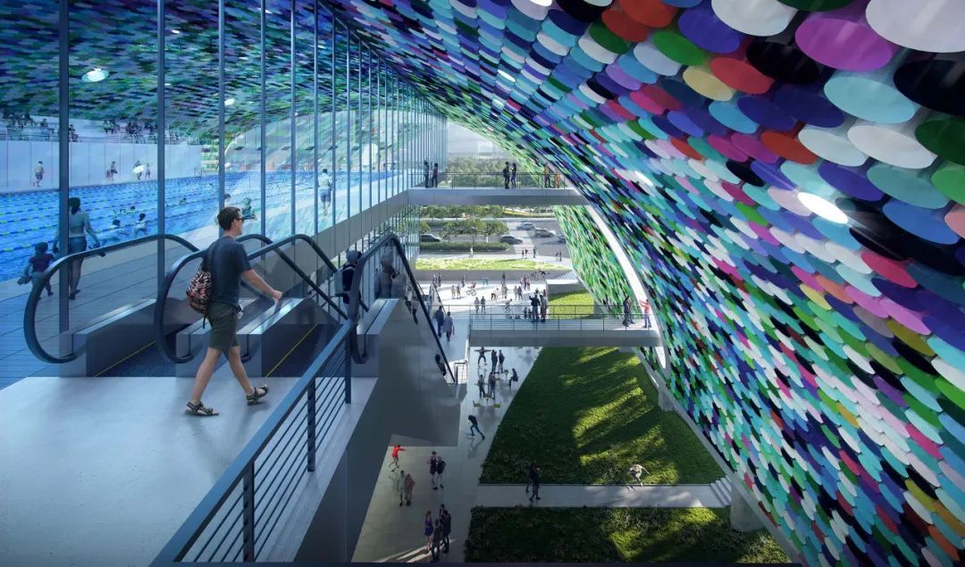 西安经开区全民健身中心方案公布，“隐退”在街道旁(图5)