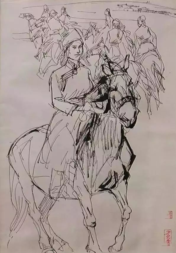 黄胄老师速写作品一组(图41)