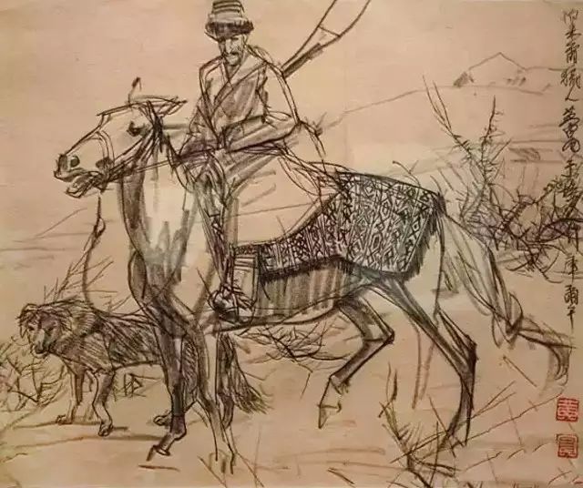 黄胄老师速写作品一组(图46)